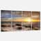 Designart - Sandy Beach with sunset - Sea & Shore Photography on Wrapped Canvas set